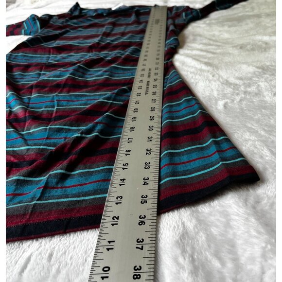 Patagonia Womens Striped 3/4 Sleeve Cowl Neck Dress Medium Organic Cotton Blend - Picture 8 of 9